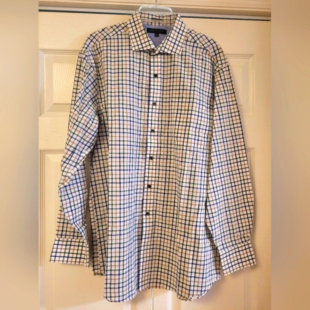 Tommy Hilfiger Men's Button Down Long Sleeve Shirt 16-1/2 34-35